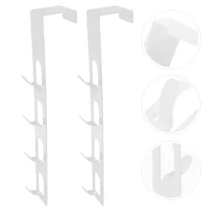 FUNOMOCYA 2pcs Door Hook Towel Rack Coat Hangers Closet Hooks for Wall Punch Hook Towel Hook Door Back 29.5X5CM White - product information 2