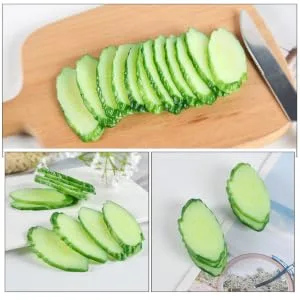 ORFOFE 6pcs Simulation Cucumber Slice Simulation Green Vegetable Green 6.50X3.00X0.50CM - product information 3