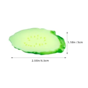 ORFOFE 6pcs Simulation Cucumber Slice Simulation Green Vegetable Green 6.50X3.00X0.50CM - product information 7