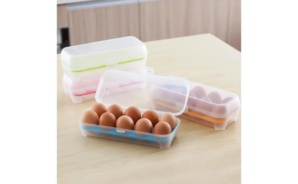RORPOIR 2pcs 10 Eggs Storage Rack Empty Egg Cartons Fresh Egg Tray Camping Multifunction Egg Rack re-usable Green 24.5*10.5*7cm - product information 2