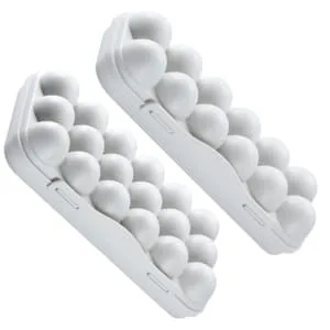 2pcs Rabbit Food Dispenser Plastic Eggs Deviled Egg Holder Egg Tray Egg Carton Drawer re-usable Grey 30x15cm - product information 1