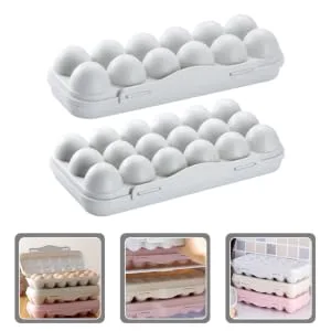 2pcs Rabbit Food Dispenser Plastic Eggs Deviled Egg Holder Egg Tray Egg Carton Drawer re-usable Grey 30x15cm - product information 2