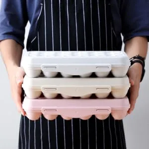 2pcs Rabbit Food Dispenser Plastic Eggs Deviled Egg Holder Egg Tray Egg Carton Drawer re-usable Grey 30x15cm - product information 3