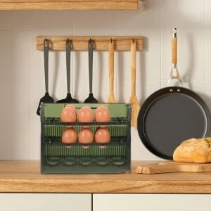 WHAMVOX Egg Storage Box Egg Holder for Fridge Refrigerator Door Egg Rack Storage Rack Egg Tray re-usable Green 26.00X20.00X10.00CM - product information 3