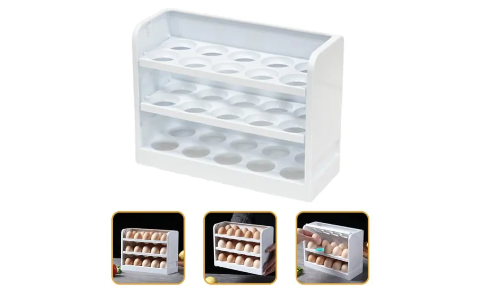 FUNOMOCYA Egg Storage Box Clear Stand Egg Tray for Refrigerator Household Egg Organizer Dedicated Fresh Box - product information 2
