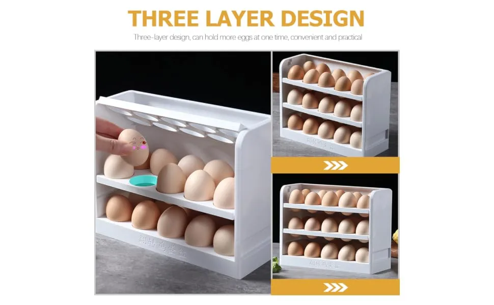 FUNOMOCYA Egg Storage Box Clear Stand Egg Tray for Refrigerator Household Egg Organizer Dedicated Fresh Box - product information 5