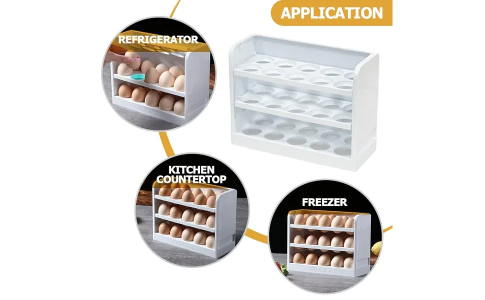 FUNOMOCYA Egg Storage Box Clear Stand Egg Tray for Refrigerator Household Egg Organizer Dedicated Fresh Box - product information 6