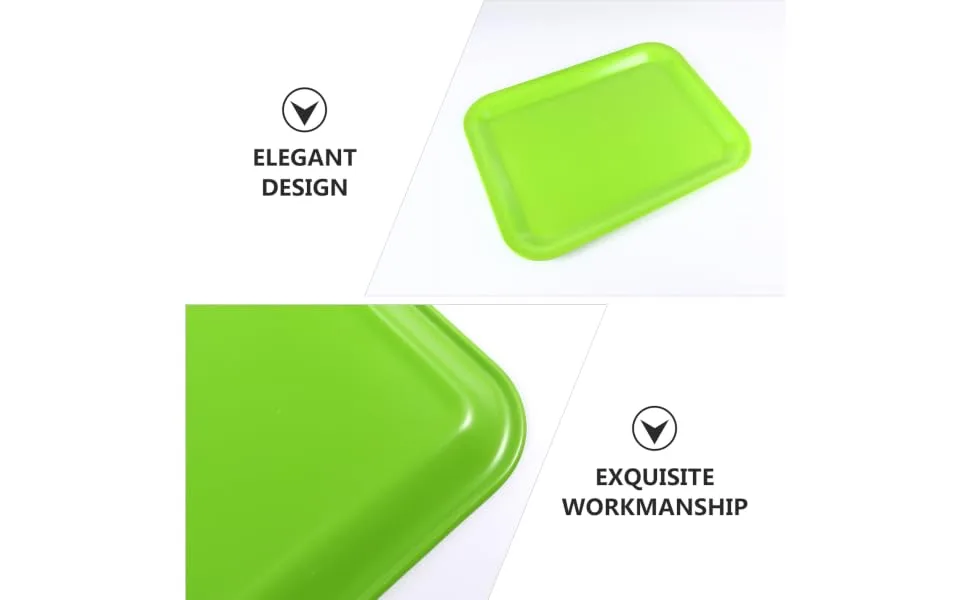 Mikinona Fruit Holder 1pc Tray Breakfast Platters Dessert Plate Buffet Serving Dishes Cake Plates Rectangle Fruit Stand 38.5X28.5X2CM Green - product information 1