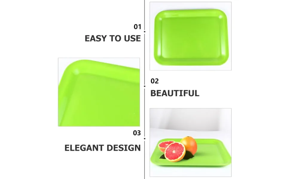 Mikinona Fruit Holder 1pc Tray Breakfast Platters Dessert Plate Buffet Serving Dishes Cake Plates Rectangle Fruit Stand 38.5X28.5X2CM Green - product information 6