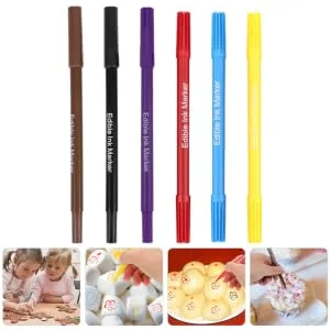 COLLBATH 6pcs Cake Boxes Biscuits Decor Portable Edible Markers Cake Coloring Edible Pens Food Pens Plastic - product information 3