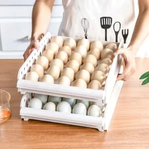 COLLBATH Eggs 30 Eggs Storage Drawers Egg Organizer for Refrigerator Egg Tray Egg Carton Crisper Multi-layer As Shown 33X26.5X7.5cm - product information 4