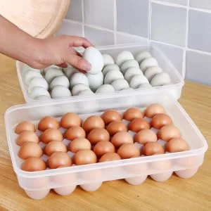 COLLBATH Egg Crisper 34 Eggs Modern Kitchen Accessories Egg Tray Egg Container Egg Holder Egg Carton High Capacity - product information 6