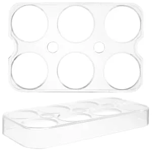 RORPOIR 2pcs Fridge Eggs Egg Holder Refrigerator Kitchen Egg Holder Egg Racks Egg Tray Storage Box No Cover - product information 1