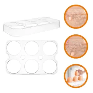 RORPOIR 2pcs Fridge Eggs Egg Holder Refrigerator Kitchen Egg Holder Egg Racks Egg Tray Storage Box No Cover - product information 2