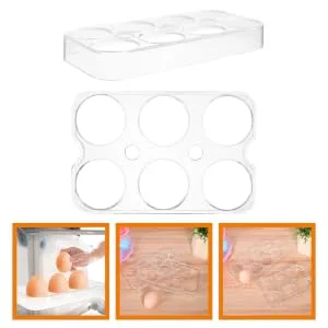 RORPOIR 2pcs Fridge Eggs Egg Holder Refrigerator Kitchen Egg Holder Egg Racks Egg Tray Storage Box No Cover - product information 6