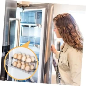 LIFKICH Food Tray Box Egg Carton Eggs Fridge Egg Portable Refrigerator Egg Rack Plastic Egg Holder Household re-usable Black 22.3X10.1X8.9CM - product information 3