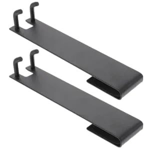Hoement 2pcs No Punching Hook Shower Towel Hooks Over Door Hooks for Bathroom Storage Hooks Stainless Steel 18X4.2CM Black2 - product information 3