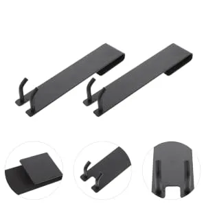 Hoement 2pcs No Punching Hook Shower Towel Hooks Over Door Hooks for Bathroom Storage Hooks Stainless Steel 18X4.2CM Black2 - product information 5