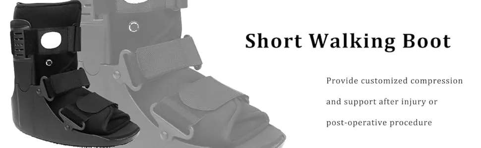 Air Walking Boot Fracture Boot Short Walker Protective Boot Fits Left or Right Foot Ankle for Injuries Fractures Sprains Black M Medium - air-Walker-boot