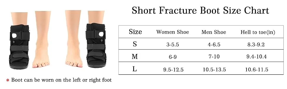 Air Walking Boot Fracture Boot Short Walker Protective Boot Fits Left or Right Foot Ankle for Injuries Fractures Sprains Black M Medium - air-Walker-boot