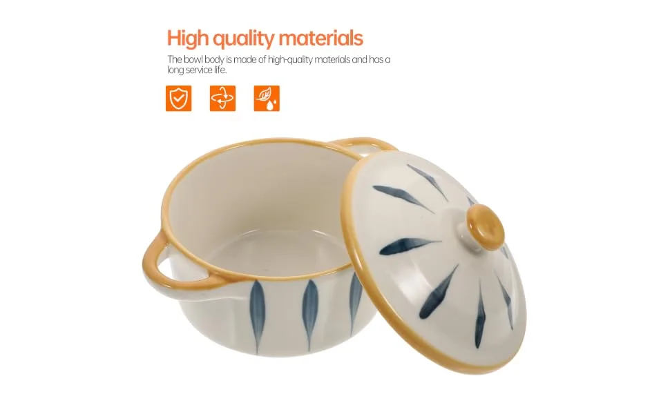 VICASKY Complementary Kids Desserts Cooking Creative with Eating Home Kitchen Dual-Handle Dessert Ceramic - product information 2