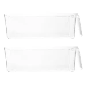 Gatuida 2pcs Boxes Refrigerator Storage Box Beer Dispenser Bin Storage Organizer Refrigerator Organizer Food 28.5X10CM As Shown - product information 1