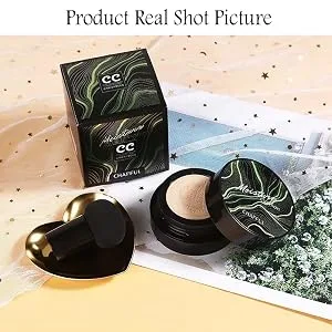 Air Cushion CC Cream Mushroom Head Foundation, SuperThinker Moisturizing BB Cream Makeup Long Lasting Matte Concealer (1 PCS/Natural) #02 Natural - product information 3
