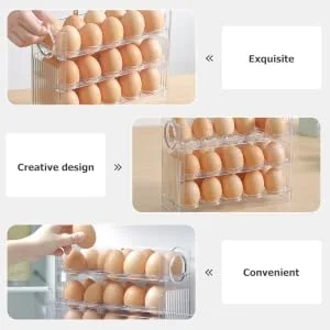NAMOARLY Egg Storage Box Clear Drawer Plastic Eggs Egg Organizer for Refrigerator Egg Rack Devil Crisper - product information 1