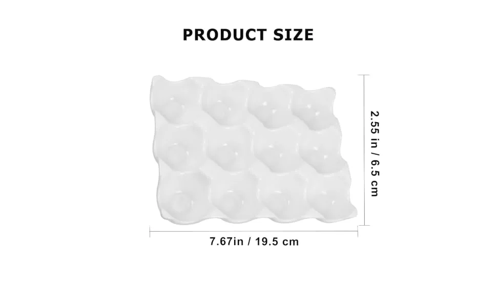 12 Egg Tray Food Tray Fridge Refrigerator Ceramic Egg Keeper Ceramic Egg Holder Bracket Ceramics - product information 6
