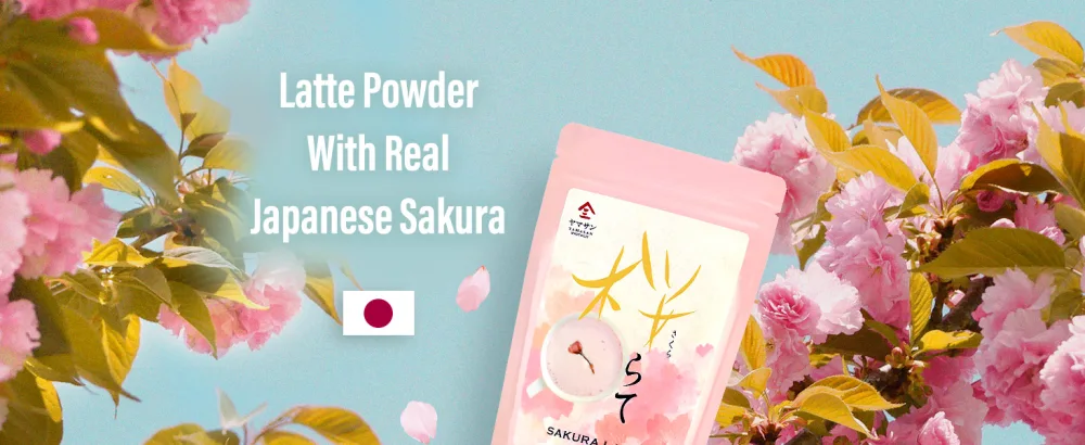 Sakura Latte powder Japanese Cherry Blossom Drinks Sweetened 3.5oz(100g) YAMASAN  - Sakura Latle
