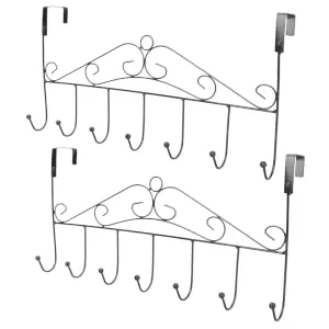NAMOARLY 2pcs Door Hook Wall Mount Clothes Rack Door Coat Hanger Over Door Coat Hook Hat Rack Door Back - product information 2