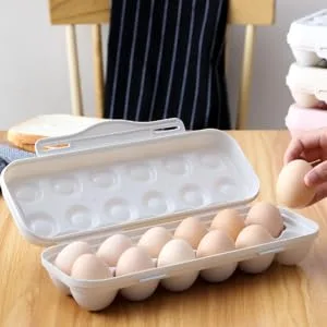 KOMBIUDA 2pcs Anti-Collision Damage Chicken Egg Tray for Refrigerator Egg Fridge Organizers re-usable Grey 30X11X6.5CM - product information 3