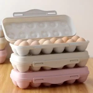 KOMBIUDA 2pcs Anti-Collision Damage Chicken Egg Tray for Refrigerator Egg Fridge Organizers re-usable Grey 30X11X6.5CM - product information 5
