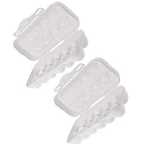 KOMBIUDA 2pcs Anti-Collision Damage Chicken Egg Tray for Refrigerator Egg Fridge Organizers re-usable Grey 30X11X6.5CM - product information 6