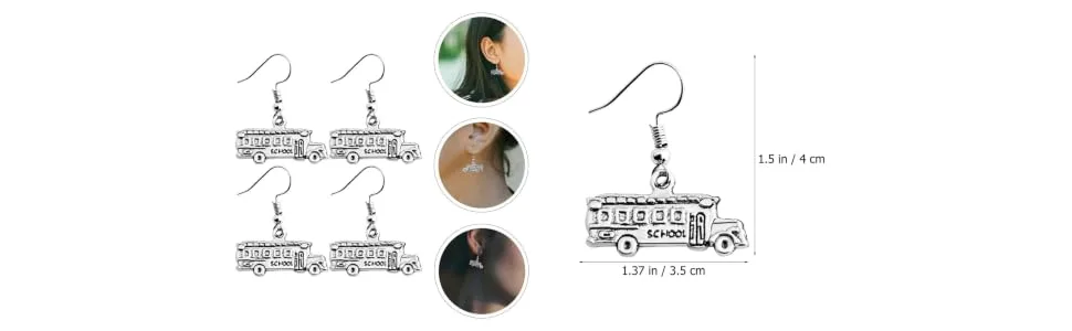 Operitacx 10 Pairs School Bus Earrings Student Student Unique Earrings Decorative Items - product information 2