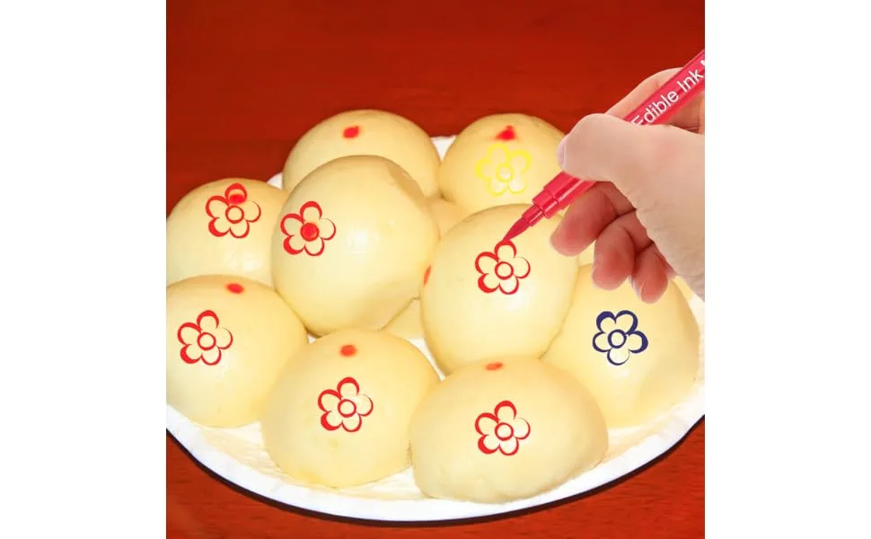 Hoement 6pcs Biscuits Decor Cake Boxes Edible Marker Cake Coloring Markers Edible Pigment Pens Plastic - product information 6