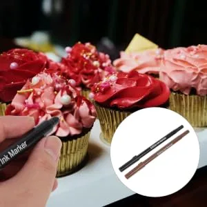 BRIGHTFUFU 2pcs Baking Pen Point Edible Baking Ink Pens Coloring Food Markers Food Coloring Pens Dual Plastic - product information 5