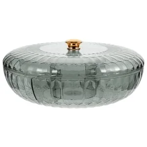 BRIGHTFUFU with Container Portable Food Fruit Home Household Lid Candies Transparent Peanut Compartments for 1 - product information 1