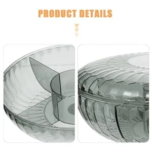 BRIGHTFUFU with Container Portable Food Fruit Home Household Lid Candies Transparent Peanut Compartments for 1 - product information 2