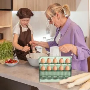 FUNOMOCYA Fridge Egg Organizer Egg Storage Box Eggs Egg Tray Drawers Organizer Egg Container for Refrigerator With Cover Crisper 25.2X19.5CM As Shown 1 - product information 4