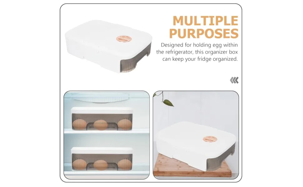 NAMOARLY Box Refrigerator Egg Carton Plastic Egg Holder Out Fridge Drawer Refrigerator Egg Organizer Eggshell - product information 4