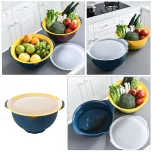 FUNOMOCYA Housewarming Ideas Drain Basket with Lid with Cover Cleaning Rack re-usable Housewarming Ideas - product information 4