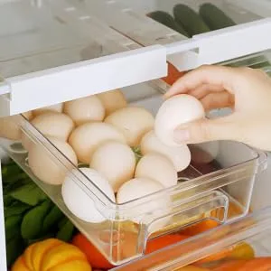 RORPOIR 1pc Refrigerator Storage Basket Clear Fridge Storage Container Fridge Food Keeper White re-usable - product information 3