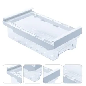 RORPOIR 1pc Refrigerator Storage Basket Clear Fridge Storage Container Fridge Food Keeper White re-usable - product information 5
