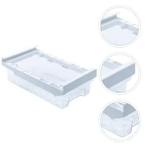 RORPOIR 1pc Refrigerator Storage Basket Clear Fridge Storage Container Fridge Food Keeper White re-usable - product information 7