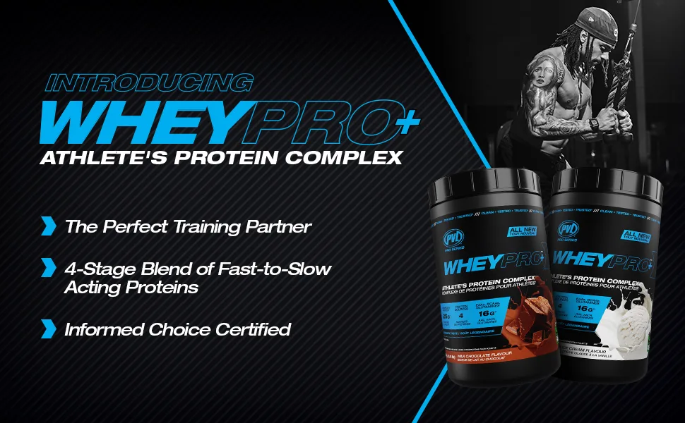 PVL Pro Series Whey Pro+ | Athlete's Protein Complex | 4 Stage Complete Protein Shake (840g Vanilla Ice Cream) Vanilla Ice Cream 840g - PVL Whey Pro + Protein shaker isolate whey protein vanilla