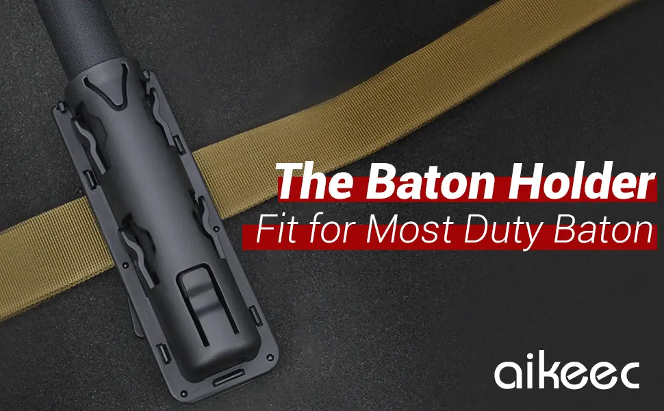 aikeec Baton Holder 360 Degree Rotating Telescopic Baton Pouch, Expandable Baton Holsters,Baton Holder for Duty Belt Tactical Swivelling Flashlight Holsters ABS Case 1 PCS - baton holster 1