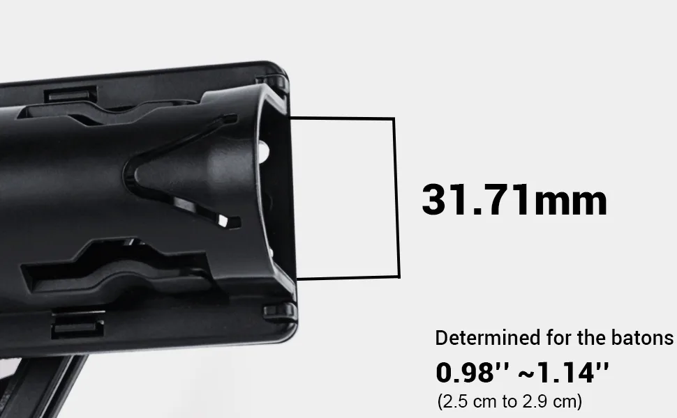 aikeec Baton Holder 360 Degree Rotating Telescopic Baton Pouch, Expandable Baton Holsters,Baton Holder for Duty Belt Tactical Swivelling Flashlight Holsters ABS Case 1 PCS - pouch dia size