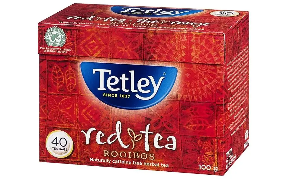 Tetley Rooibos Red Tea - 40 Tea Bags 100 Grams Naturally Caffeine Free - product information 1