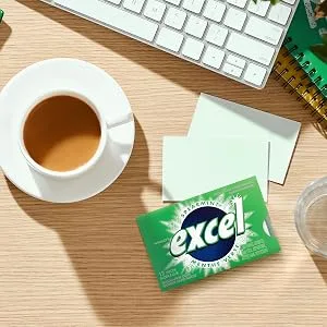 EXCEL Peppermint Flavoured Sugar Free Chewing Gum 12 Pieces 12 Packs Peppermint Gum - Excel Chewing Gum